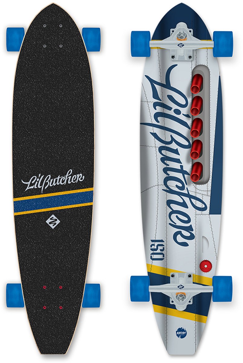 Streetsurfing street surfing cut kicktail longboard - 36 inch - cruiser - 8-laags maple - abec 9