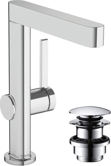 Hansgrohe finoris – Waschtisch-Mischbatterie – Einhebelbedienung – mit Ablassschraube – 230 mm – schwenkbarer Auslauf – Chrom