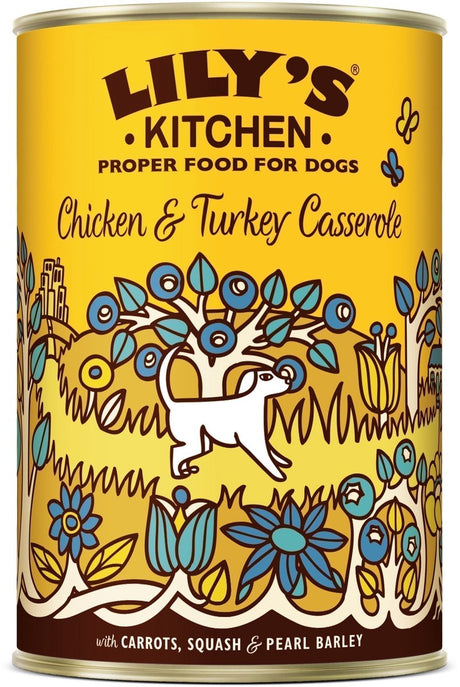 Lily's Kitchen – Hundefutter – Nassfutter – Hähnchen-Truthahn-Auflauf-Eintopf mit Huhn und Truthahn – 6 x 400 g