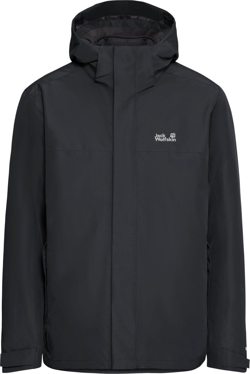 Jack wolfskin stonelite 3in1 jkt m heren outdoorjas - phantom s