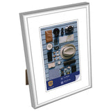 Henzo Fotorahmen Napoli Rahmen 10x15cm Foto mit Passepartout 7x10cm Silber Kunststoff