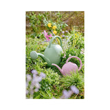 Decoris Kunststoff-Gießkanne mit Blumendruck L52-B21-H38cm 9 Liter hellgrün