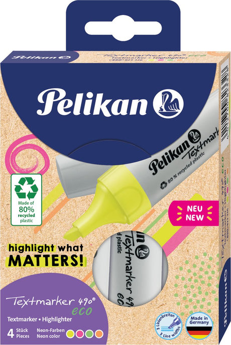 Pelikan Textmarker 490 Eco Etui mit 4 Farben