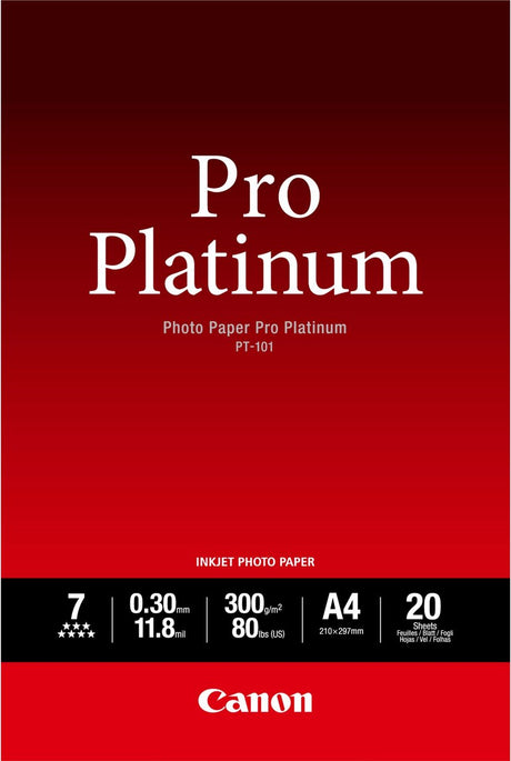 Fotopapier Canon PT-101 Pro Platin A4 weiß 20 Blatt