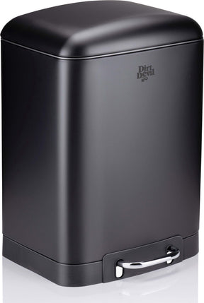 Dirt devil pedaalemmer 12 liter - prullenbak badkamer - rvs - zwart
