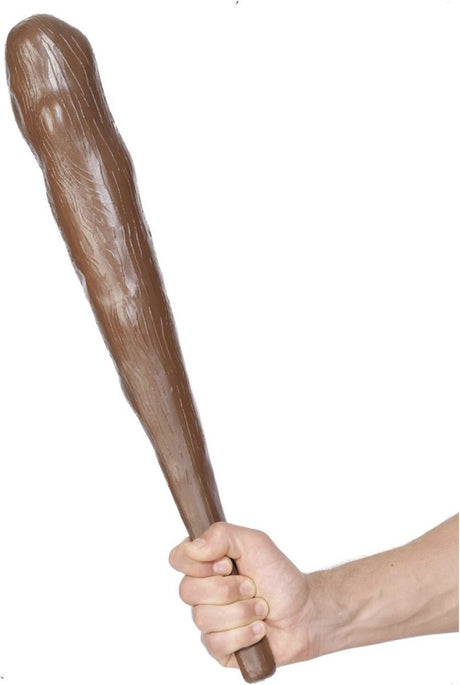 Smiffys holbewoner knots - 45 cm - bruin - kunststof - verkleedaccessoires caveman - holbewoners carnaval outfits accessoires 45 cm