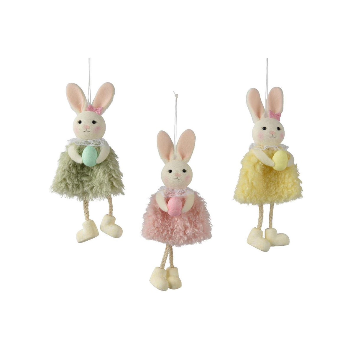 Decoris Hängedekoration Hase Polyester 9x3x19cm