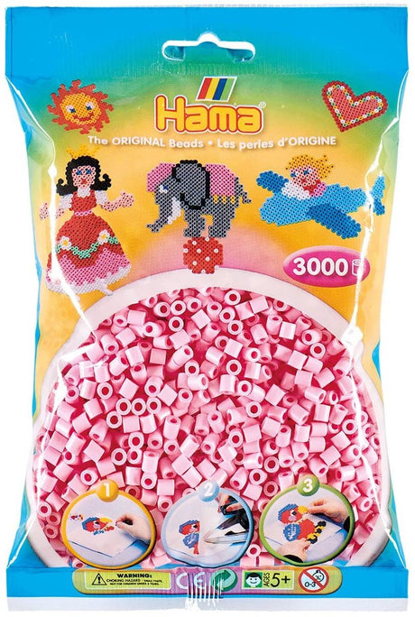 Hama Midi-Bügelperlen - Pastellrosa (95), 3000 Stk.