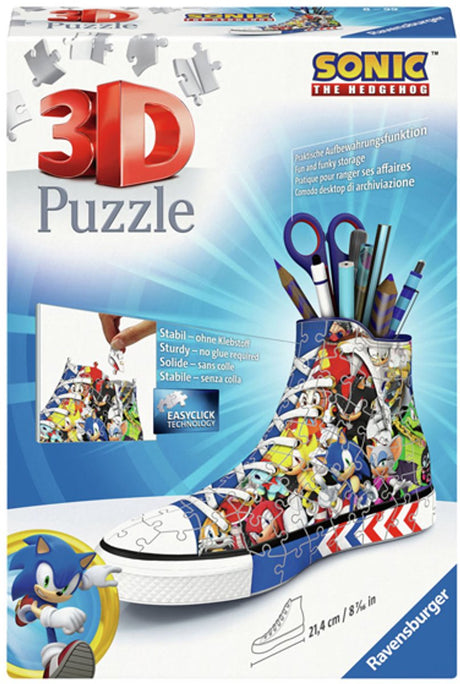 Ravensburger 3D-Puzzle-Bleistiftbox Sonic the Hedgehog Sneaker 108 Teile.