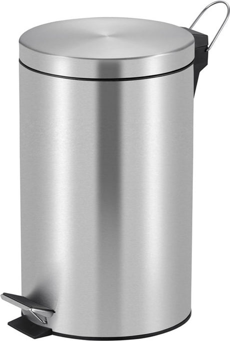 V-Teil - Treteimer 12 Liter - Edelstahl Kunststoff - Edelstahl matt - Abfalleimer