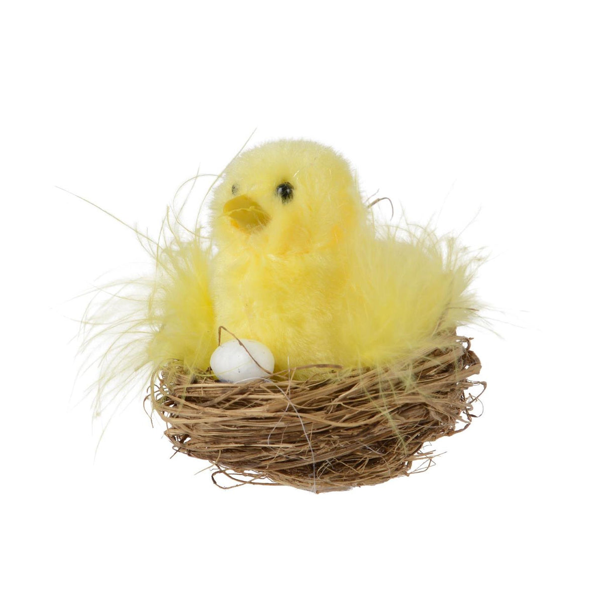 Decoris Huhn auf Nest in Polyesterbox ø7xh7cm