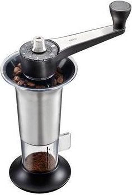 Gefu Kaffeemühle Lorenzo – manuelle Kaffeemühle mit Keramikmahlwerk – 11 Mahlgradeinstellungen – Edelstahl