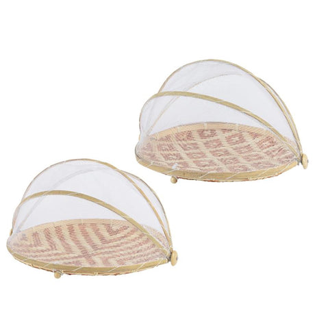 Decoris Lebensmittelabdeckung Bambus FSC Mix 70 % ø35cmh22cm Raute oder Streifen