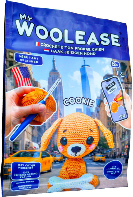 Geronimo games my woolease - haakpakket - crochet kit - cookie the dog - diy - vanaf 12 jaar oud -