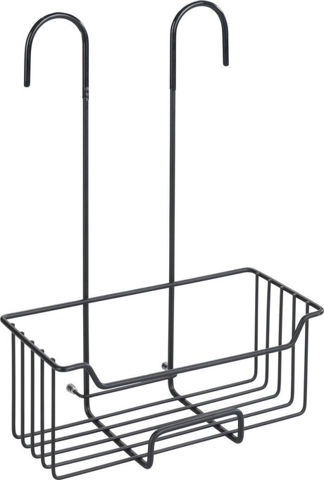 Wenko doucherek milo rvs zwart 25x36cm - zonder boren - doucherekje hangend - douchemand - douchecaddy ophangbaar