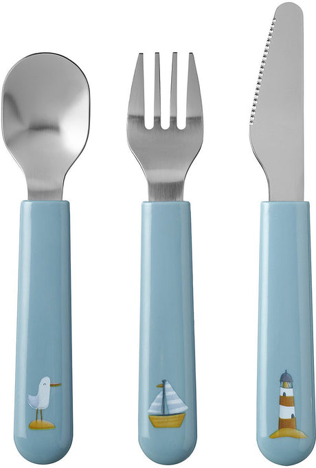 Mepal Mio Kinderbesteck Little Dutch - 3-teilig. Gabel. Messer und Löffel – Edelstahl – Kindergeschirr – Sailors Bay