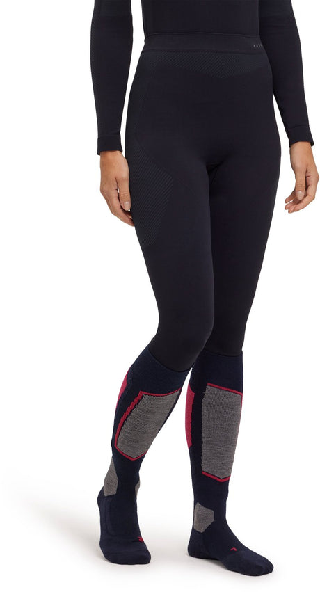 Falke warme Long Tights schnelltrocknende funktionelle lange Funktionsunterwäsche Damen Schwarz - Größe L