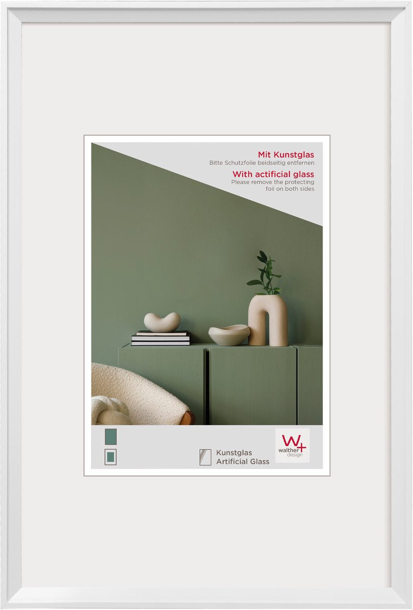 Walther Wunsch - Kunststoffrahmen - Fotogröße 50x70 cm - Kunstglas - Weiß