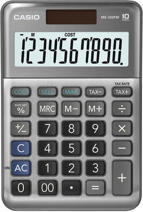 Rechner Casio MS-100FM grau 10 Ziffern