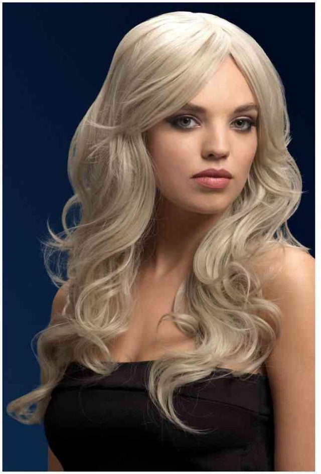 Smiffys beach waves pruik witblond, zijscheiding - carnaval kostuum pruik