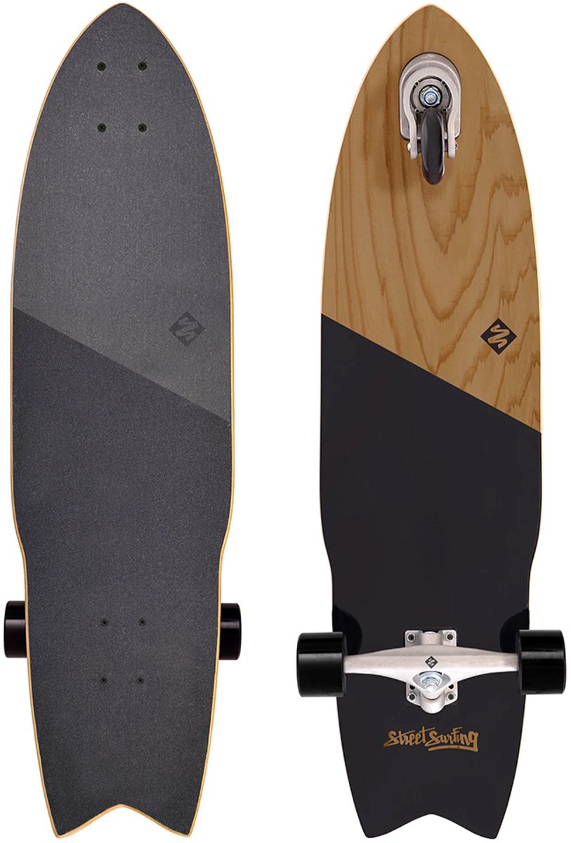 Streetsurfing Shark Attack 36 Selbstfahrendes Longboard Koa Schwarz