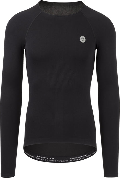 Agu base layer ls - ondershirt - thermo shirt - unisex - s m - zwart - naadloos - ademend - sneldrogend - polygiene techniek