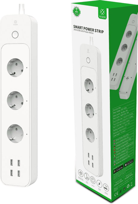 Woox r5104 slimme stekkerdoos met energiemeter en 4x usb