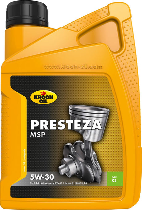 Kroon-Oil Presteza MSP 5W-30 – synthetisches Motoröl – 1 Liter – transparent