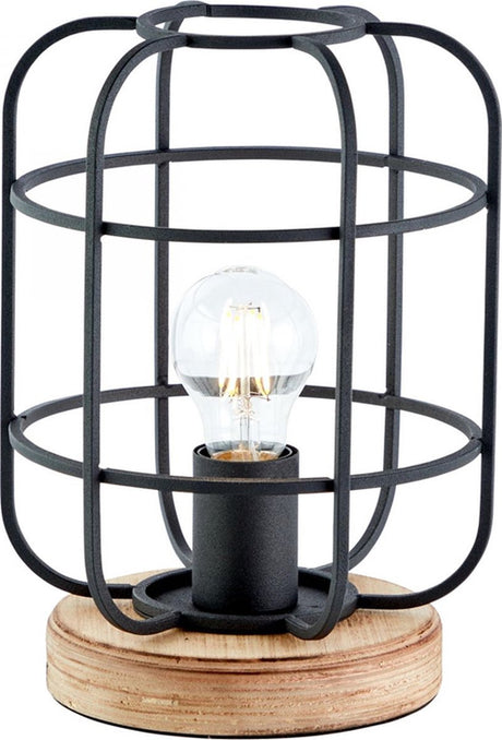 Brilliant Gwen – Tischlampe – E27 max. 1 x 40 W – schwarzes Holz