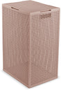 Curver Kaya Wäschekorb mit Deckel – 60 l – 38 x 29 x 58,5 cm – warmes Taupe