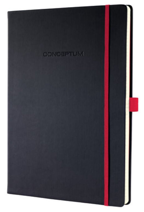Sigel Notizbuch – Conceptum Red Edition – A5 – Schwarz – Hardcover – 194 Seiten – 80 Gramm – Diamant – SI-CO662