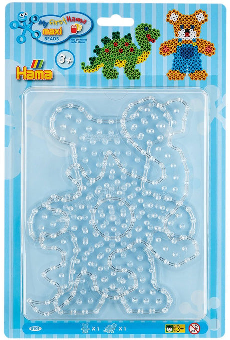 Hama Maxi-Bügelperlenteller Dino und Teddybär