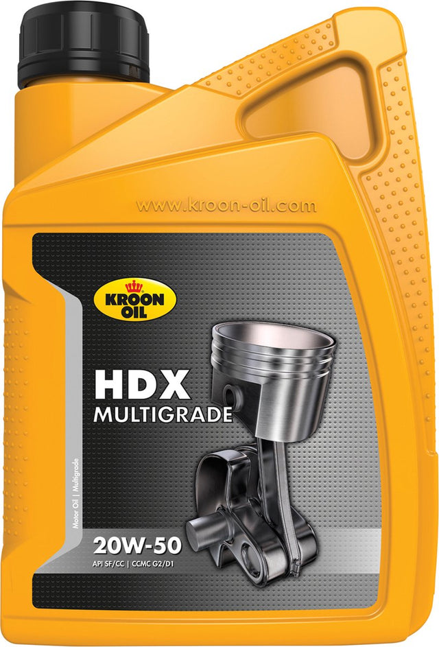 Kroon-oil HDX 20W-50 – Motoröl API SF CC – 1 Liter – transparent