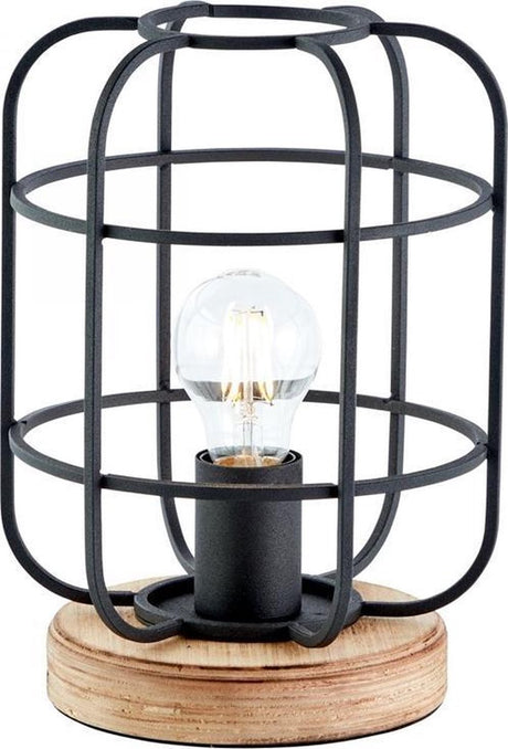 Brilliant Gwen – Tischlampe – E27 max. 1 x 40 W – schwarzes Holz