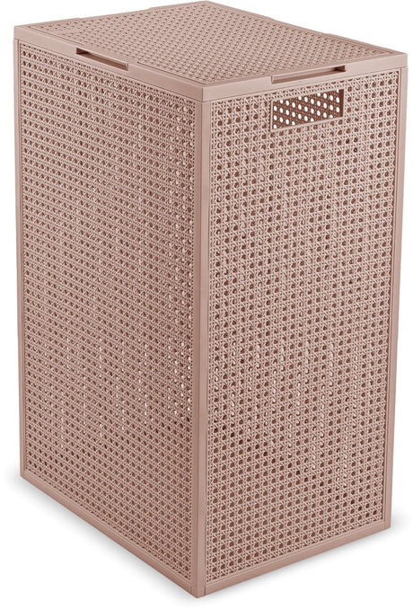 Curver Kaya Wäschekorb mit Deckel – 60 l – 38 x 29 x 58,5 cm – warmes Taupe