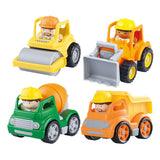 Playgo Mini-Baufahrzeuge mit Figuren-Spielset – 8-teilig.