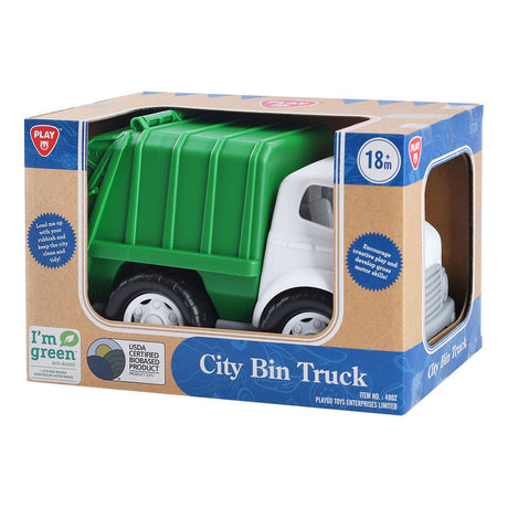 Biobasierter Müllwagen von Playgo, grün – 28 cm