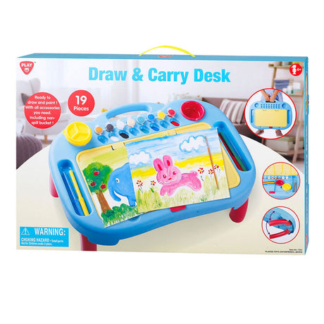 Tragbares Zeichenbrett-Set von Playgo – 19-tlg.