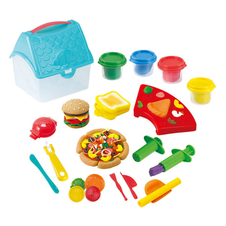 Playgo Hamburger- und Sandwich-Ton-Set in Aufbewahrungsbox – 4 Tontöpfe