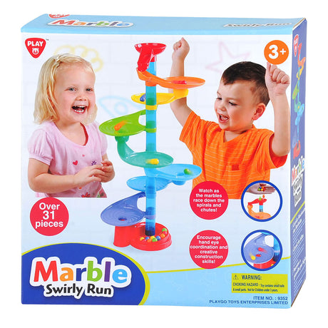Playgo Play Murmelbahn-Spielzeug mit runden Plattformen – 31-teilig – bunt.