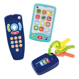 Spielspielzeug für Babys, Schlüssel, Fernbedienung und Telefon, 3-teilig.