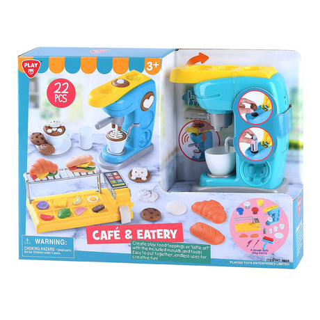 Playgo Ton-Set für Café und Speisesaal – 4 Tontöpfe – 22 Stück.