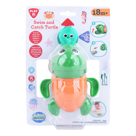 Playgo Badespielzeug zum Fangen und Schwimmen von Schildkröten – 2 Teile.
