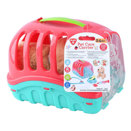 Playgo Tier-Reisekäfig mit Kuscheltier-Welpe – 7-teilig.