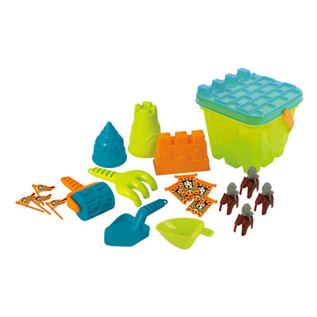 Playgo Strandset Burg mit Zubehör, 21-teilig.