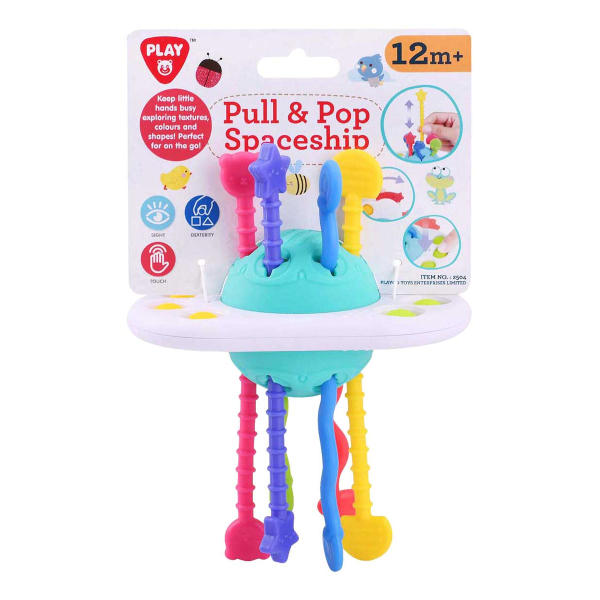 Playgo Sinnesball Raumschiff Lernspielzeug in mehreren Farben.