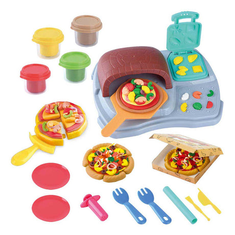 Playgo Tonspielzeug-Pizza-Partyset mit 4 Tontöpfen für Kinder.