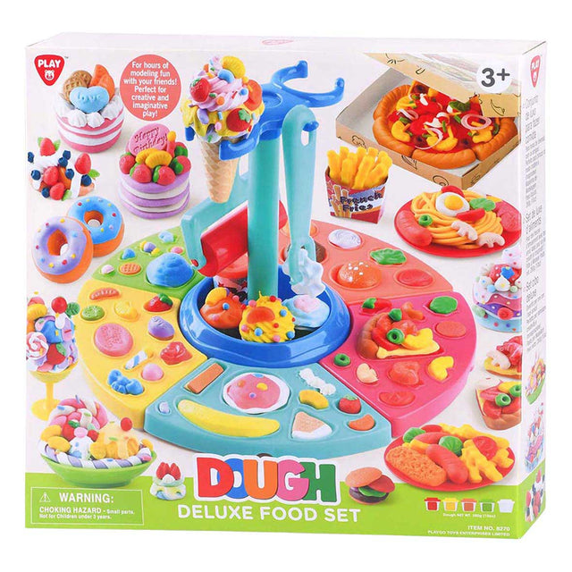 Playgo Tonspielset, luxuriöser Essensspaß – 5 Töpfe aus buntem Ton.