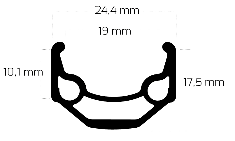 Ryde Felge ZAC 19 28 622 x 19c Aluminium 36 Löcher 14g – Schwarz