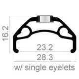 Rodi Rim Blackrock 23 28 29 622 x 23C Aluminium 32 Loch 14g Schwarz